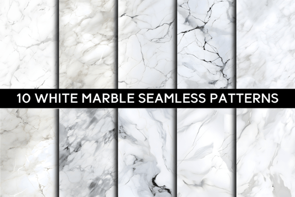 10 White Marble Seamless Patterns: A Versatile Design Resource for Creative Projects