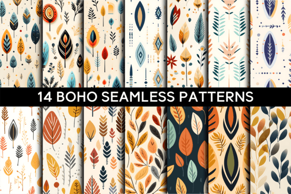 14 Colorful Boho Seamless Patterns