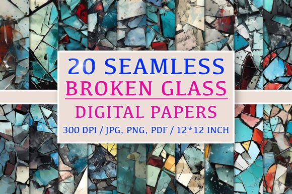 20 Seamless Broken Glass Patterns for Creative Projects