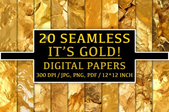 20 Seamless Gold Texture Patterns