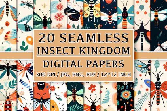 20 Seamless Insect Kingdom Patterns: Elevate Your Creative Projects with Nature-Inspired Designs