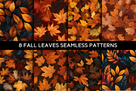 8 Fall Leaves Seamless Patterns for Creative Projects