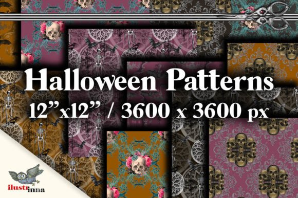 Brown Halloween Seamless Patterns