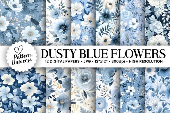 Dusty Blue Flowers Seamless Patterns: A Versatile Tool for Modern Creatives and Businesses