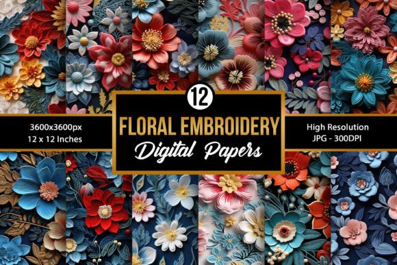 Embroidery Flowers Seamless Patterns: A Versatile Design Resource for Crafters