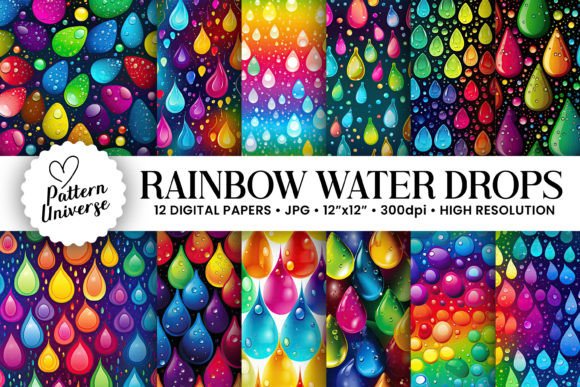 Exploring the Versatility of Rainbow Water Drops Seamless Patterns in Creative Projects