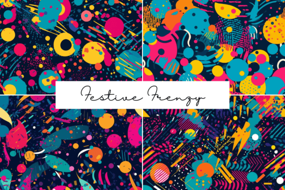 Festive Frenzy Seamless Patterns: A Celebration of Creativity and Color