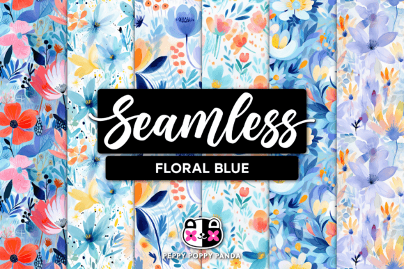 Floral Blue Seamless Patterns