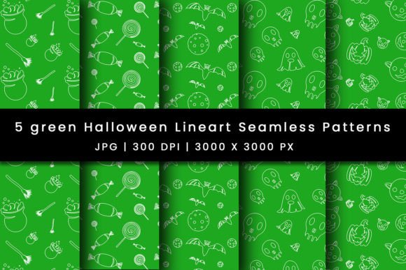 Green Halloween Line Art Patterns: A Timeless Design Element for Creative Projects