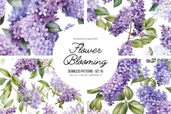Lilac Flowers Blooming Patterns and Flies: A Creative Resource for Craft Enthusiasts
