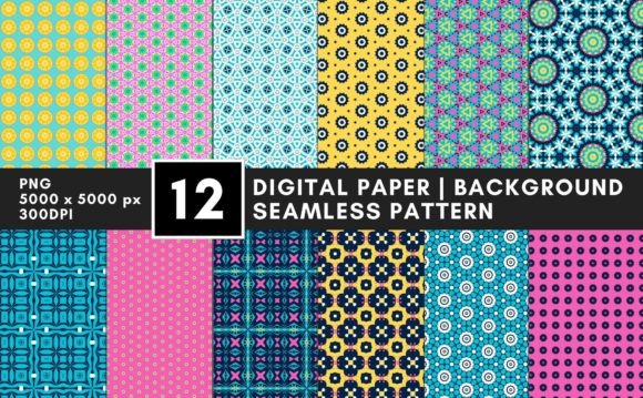 Multicolored Patterns Pack Digital Paper: A Versatile Resource for Creative Projects