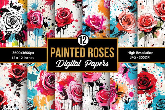 Painted Roses Digital Paper Patterns: A Versatile Tool for Creative Projects