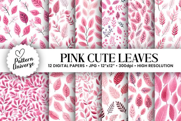 Pink Abstract Leaves Seamless Patterns: A Versatile Design Asset for Creative Projects