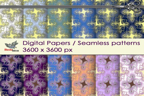 Polar Star Damask Seamless Patterns: A Versatile Design Resource for Creative Projects