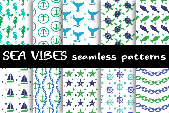 Sea Vibes Digital Papers Patterns: Creative Backgrounds for Every Project