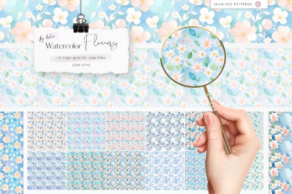 Sky Blue Watercolor Flowers Patterns: A Guide to Choosing and Using High-Quality Design Elements