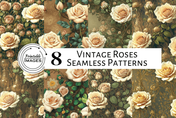 Vintage Roses Seamless Patterns Set 1: A Versatile Design Resource for Creative Projects