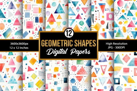 Watercolor Abstract Geometric Patterns